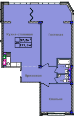 2-кімнатна 121.3 м² в ЖК Comfort City Рибінський від 30 000 грн/м², Дніпро