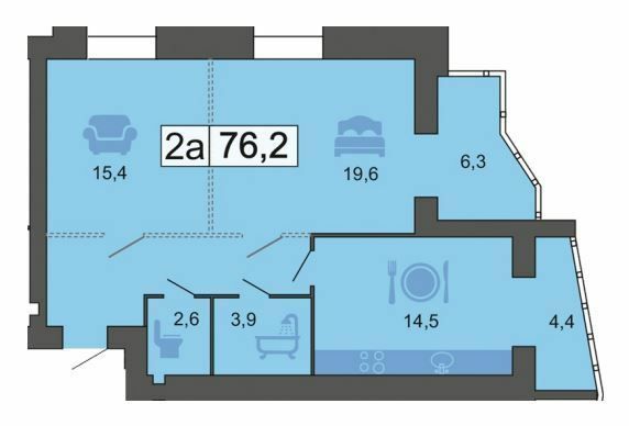 2-кімнатна 76.2 м² в ЖК River Park від 27 950 грн/м², Дніпро