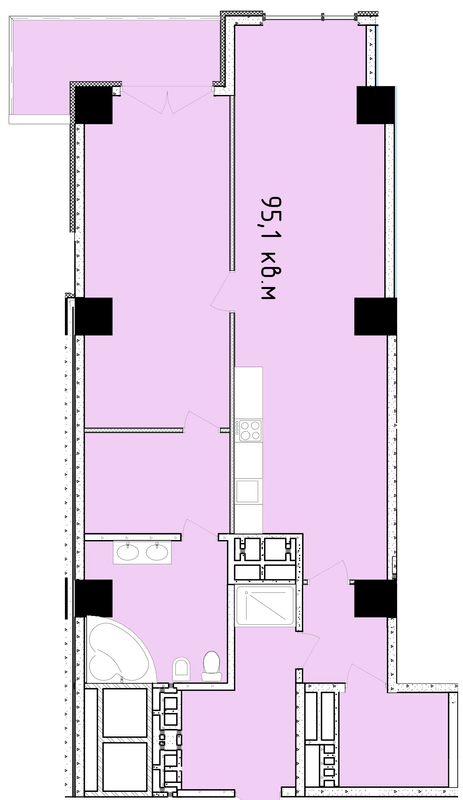 3-кімнатна 95.1 м² в ЖК Баку від 27 850 грн/м², Дніпро