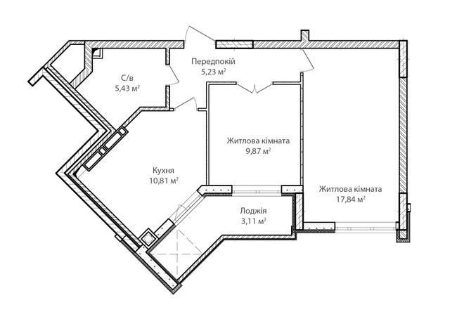 2-кімнатна 52.29 м² в ЖК Синергія Сіті від 17 800 грн/м², м. Ірпінь