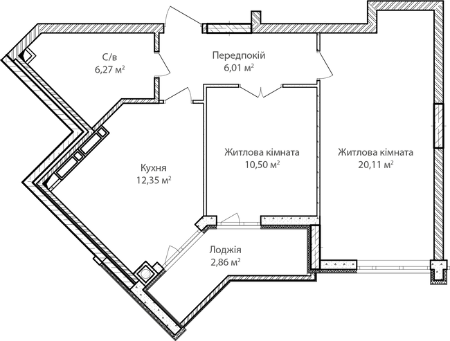 2-кімнатна 58.1 м² в ЖК Синергія Сіті від 24 000 грн/м², м. Ірпінь