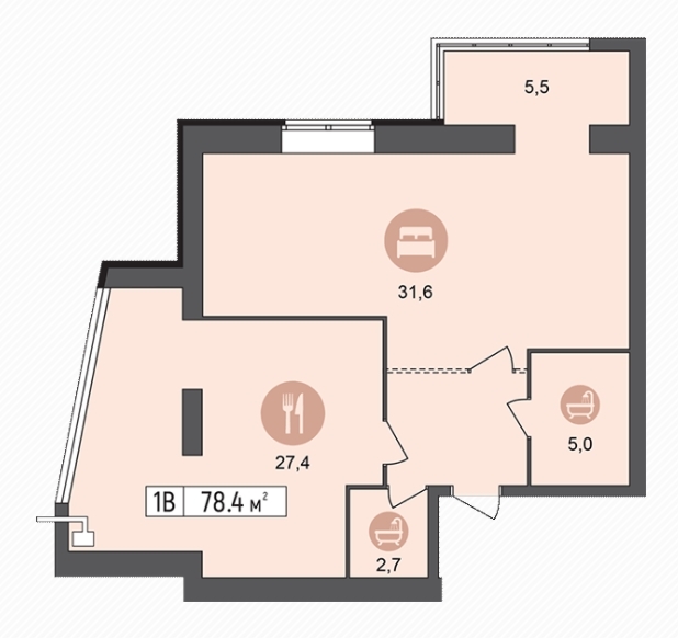 3-комнатная 78.4 м² в ЖК Счастливый от 19 300 грн/м², Днепр