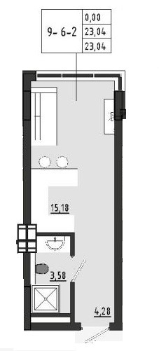 1-комнатная 23.04 м² в ЖК Сады Ривьеры от 14 700 грн/м², с. Фонтанка