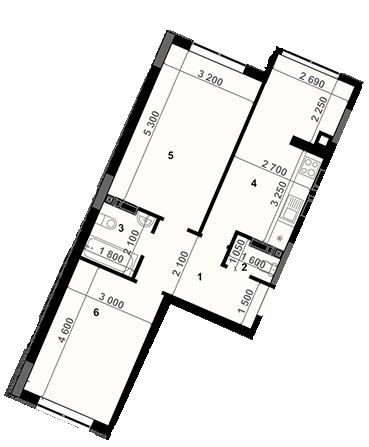 2-кімнатна 59.8 м² в ЖК Антрацит від 27 600 грн/м², с. Петропавлівська Борщагівка