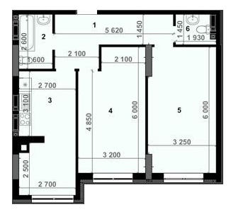 2-кімнатна 70 м² в ЖК Антрацит від 27 600 грн/м², с. Петропавлівська Борщагівка