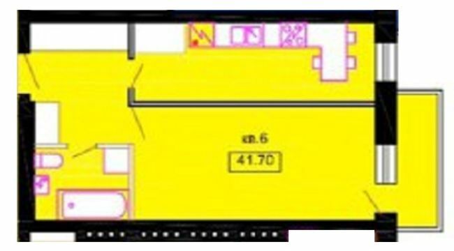 1-комнатная 41.7 м² в КД Уютный дом от 18 150 грн/м², Днепр