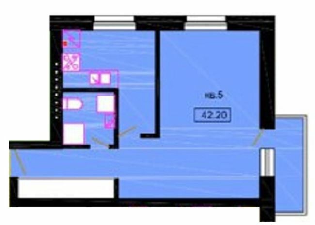 1-комнатная 42.2 м² в КД Уютный дом от 18 150 грн/м², Днепр