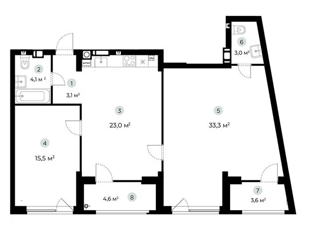 2-комнатная 86.1 м² в ЖК PARKTOWN от 22 000 грн/м², пгт Гостомель