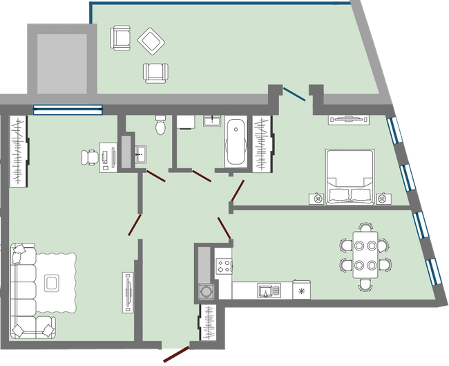 2-кімнатна 99.59 м² в ЖК Greenville Park Lviv від 27 950 грн/м², Львів