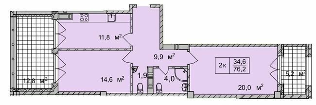 2-комнатная 76.2 м² в ЖК ТИТУЛ Дом на Пушкинской от 49 400 грн/м², Харьков