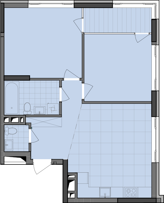 2-кімнатна 70.93 м² в ЖК Dibrova Park від 25 200 грн/м², Київ