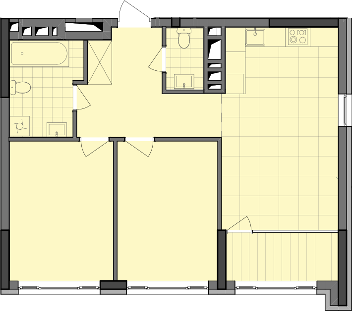 2-комнатная 71.83 м² в ЖК Dibrova Park от 25 200 грн/м², Киев