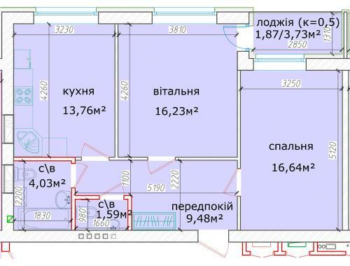 2-кімнатна 63.6 м² в ЖК Кришталевi джерела від 35 000 грн/м², Київ