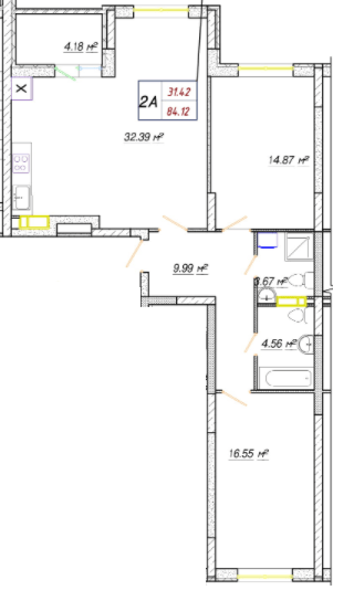 2-кімнатна 84.12 м² в ЖК Вудсторія від 21 500 грн/м², Київ