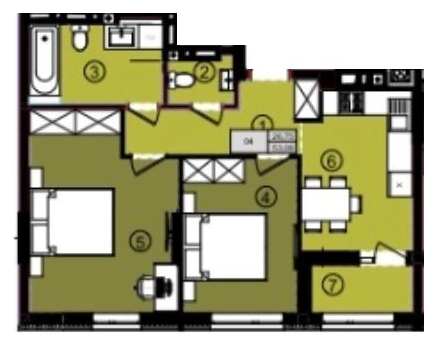 2-комнатная 53.08 м² в ЖК Жовківська брама от 14 000 грн/м², с. Малехов