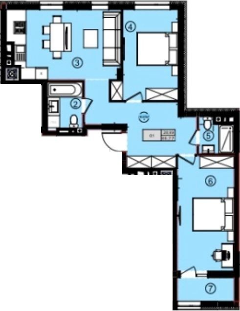 2-кімнатна 66.77 м² в ЖК Жовківська брама від 14 000 грн/м², с. Малехів