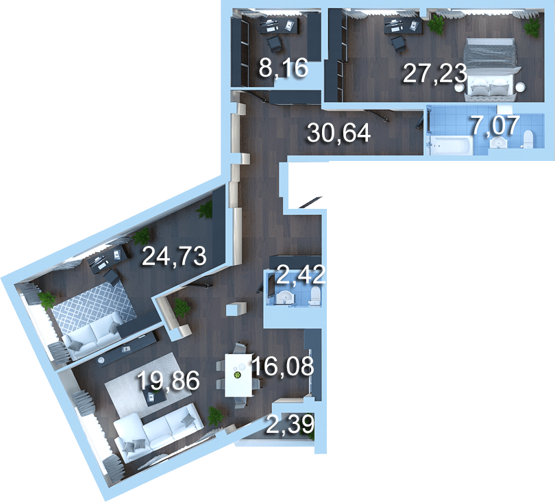 3-комнатная 137.3 м² в ЖК Новопечерська Вежа от 46 096 грн/м², Киев