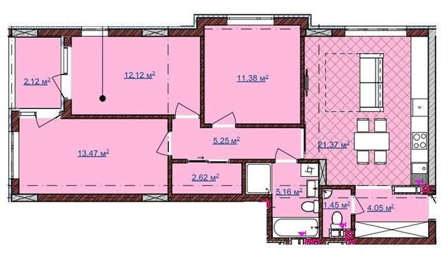 3-комнатная 79 м² в ЖК на ул. Вулецкая от 12 250 грн/м², с. Горишний