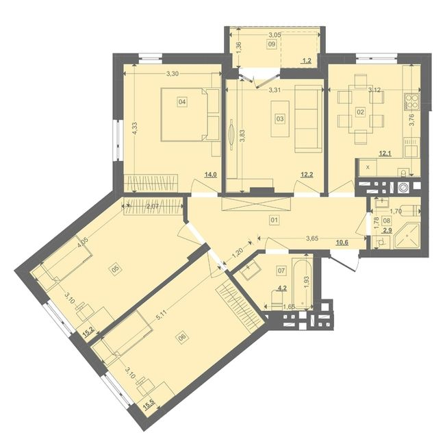 4-кімнатна 87.88 м² в ЖК Етно Дім від 13 400 грн/м², с. Горішній