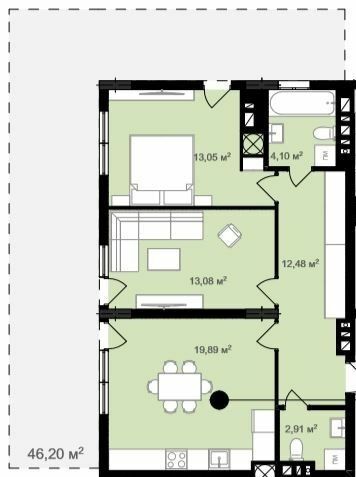 2-комнатная 65.74 м² в ЖК Коло Львова. Дом восьмидесяти велосипедов от 18 800 грн/м², пгт Брюховичи