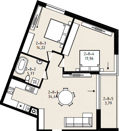 2-кімнатна 76.2 м² в ЖК на вул. Мечникова, 39а, 39б від 31 450 грн/м², Львів