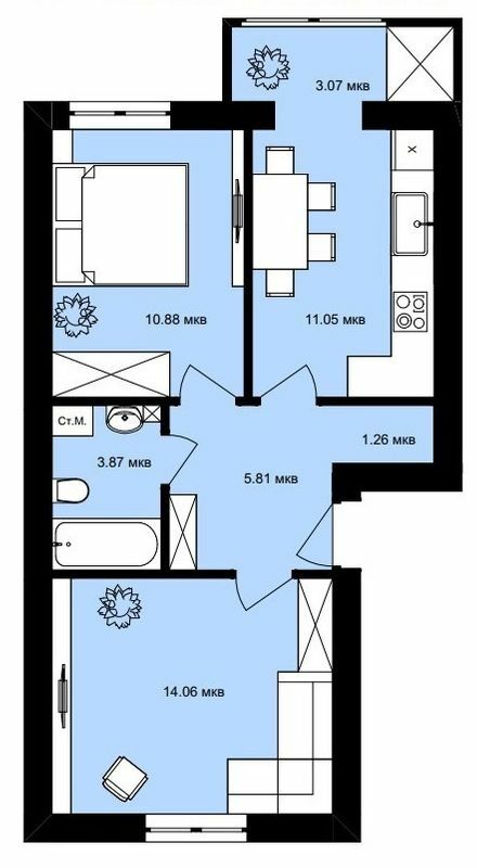 2-комнатная 50 м² в ЖК Вилла Италия от 18 250 грн/м², г. Винники