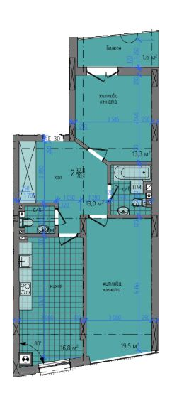 2-кімнатна 70.1 м² в ЖК на вул. Південно-Кільцева, 5л від 17 900 грн/м², Чернівці