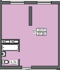 1-комнатная 37.25 м² в ЖК Юпитер от застройщика, Одесса