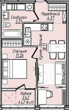 1-комнатная 43.07 м² в ЖК M.Park от 27 950 грн/м², Одесса