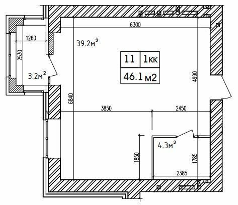 1-кімнатна 46.1 м² в ЖК Аржанова від 20 000 грн/м², Дніпро