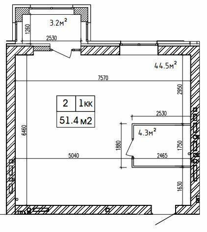 1-кімнатна 51.4 м² в ЖК Аржанова від 20 000 грн/м², Дніпро