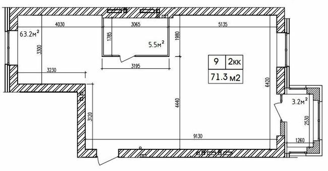 2-комнатная 71.3 м² в ЖК Аржанова от 17 500 грн/м², Днепр