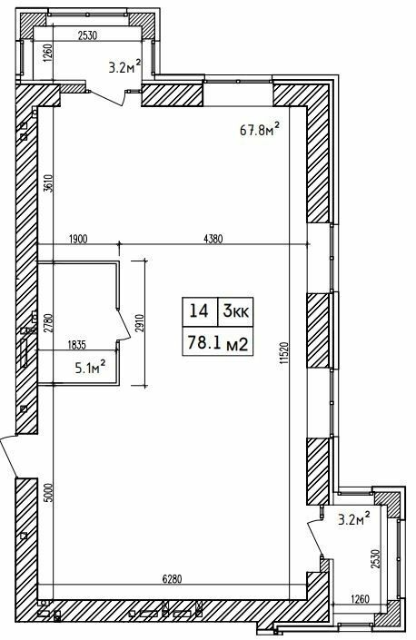 3-комнатная 78.1 м² в ЖК Аржанова от 17 500 грн/м², Днепр