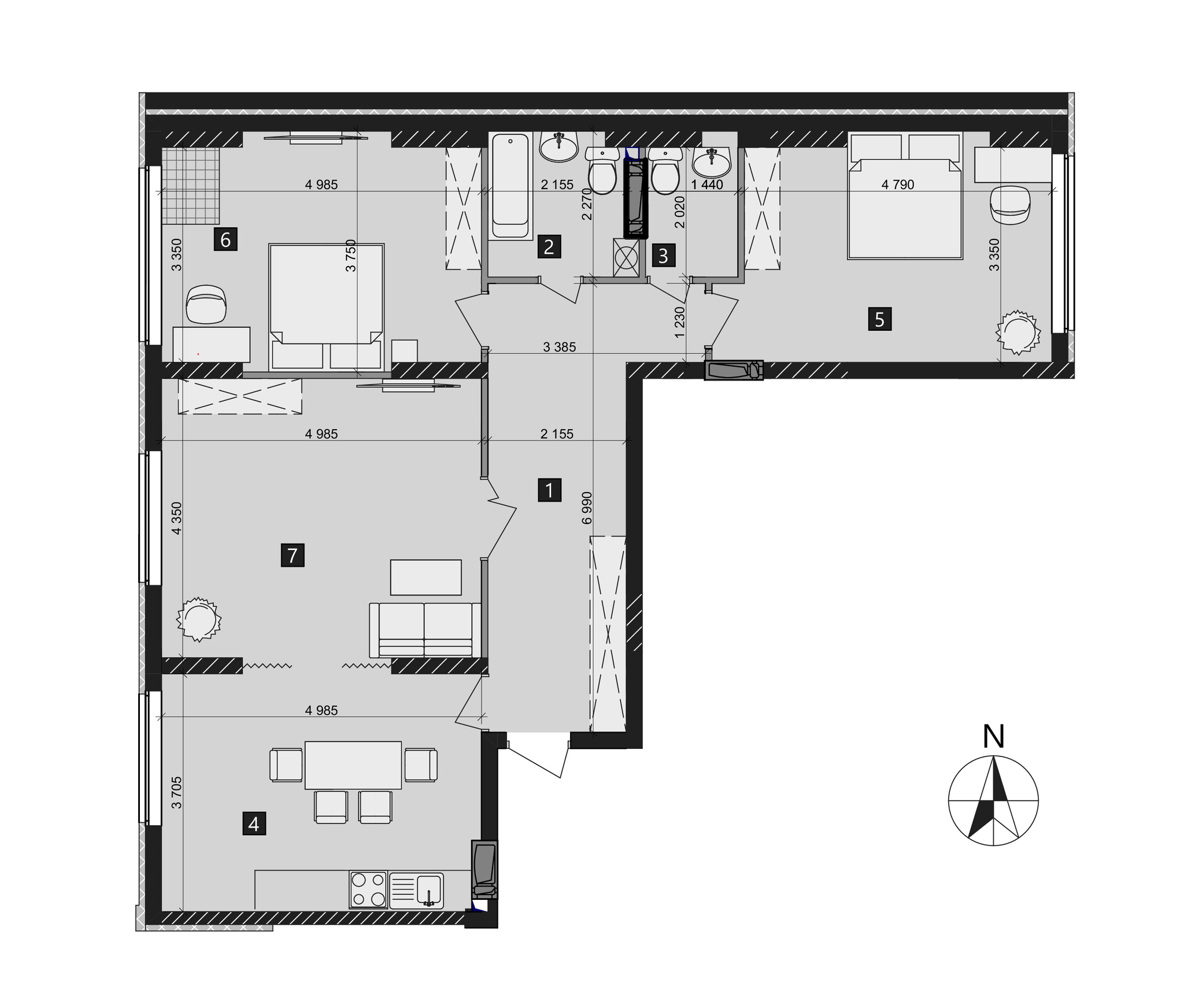 3-комнатная 98.92 м² в ЖК LIKO-GRAD Perfect Town от 32 000 грн/м², Киев