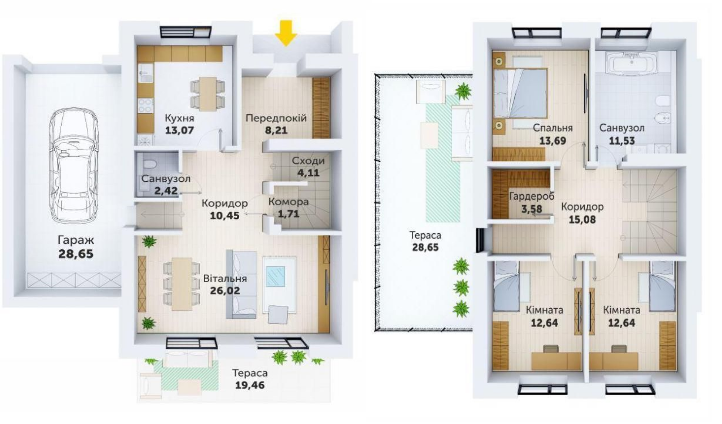 Таунхаус 135.14 м² в КМ Струмочок 2 від 12 432 грн/м², с. Струмівка