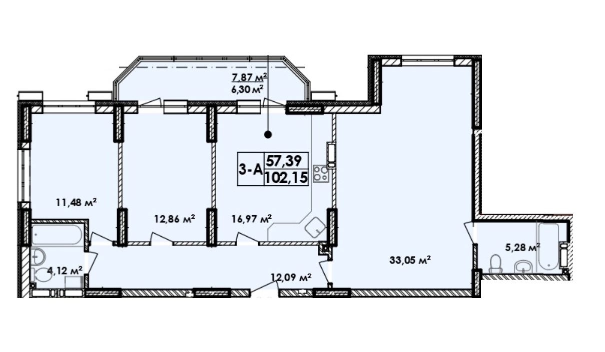 3-комнатная 102.15 м² в Апарт-комплекс Электриков от 27 001 грн/м², Киев