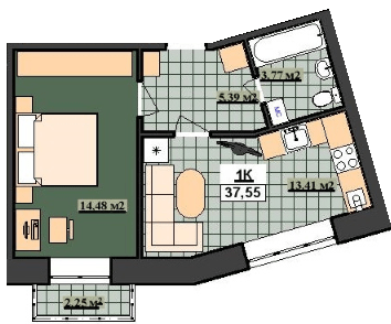 1-кімнатна 37.55 м² в ЖК Гетьманський від 12 200 грн/м², Івано-Франківськ