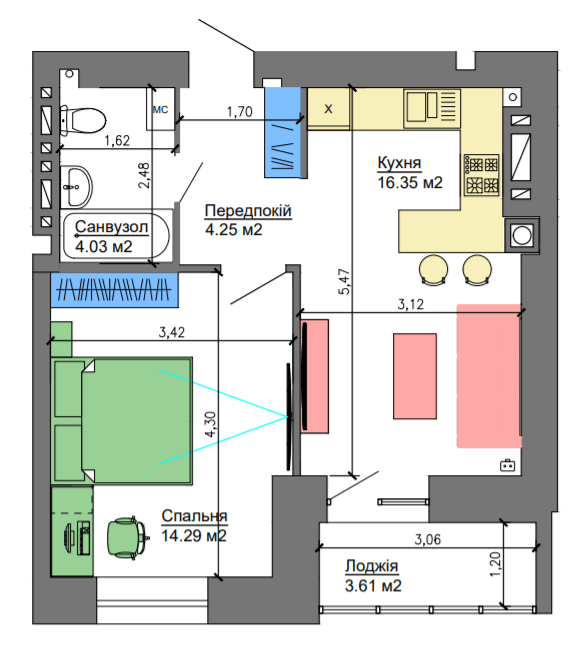 1-кімнатна 40.72 м² в ЖК NIKOSTAR Comfort+ від 18 150 грн/м², Миколаїв