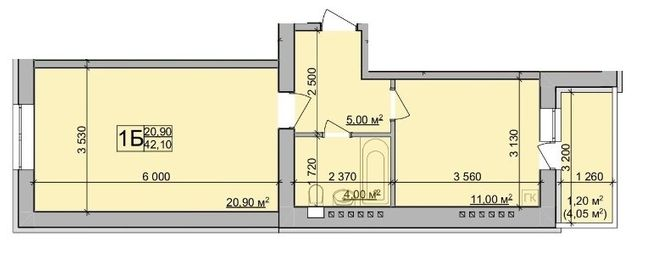 1-комнатная 42.1 м² в ЖК Зоря от 20 000 грн/м², Винница