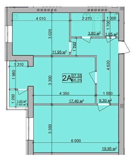 2-кімнатна 65.25 м² в ЖК Зоря від 20 800 грн/м², Вінниця