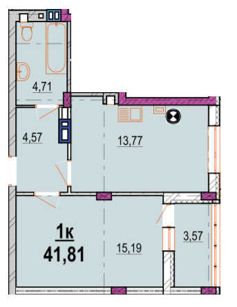 1-комнатная 41.81 м² в ЖК Родинний маєток от 25 000 грн/м², Винница