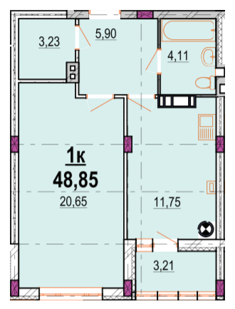 1-комнатная 48.85 м² в ЖК Родинний маєток от 25 500 грн/м², Винница