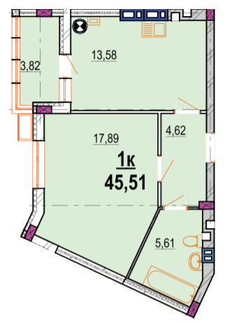 1-кімнатна 45.51 м² в ЖК Родинний маєток від 25 500 грн/м², Вінниця