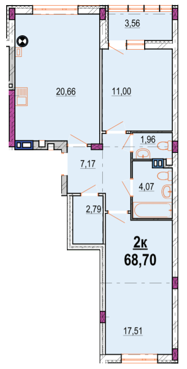 2-кімнатна 68.7 м² в ЖК Родинний маєток від 25 500 грн/м², Вінниця