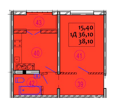 1-кімнатна 38.1 м² в ЖК Варшавський від 10 700 грн/м², м. Ковель