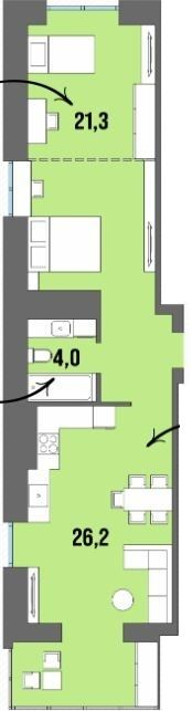 1-комнатная 54.6 м² в ЖК Dream Town от 18 150 грн/м², Луцк