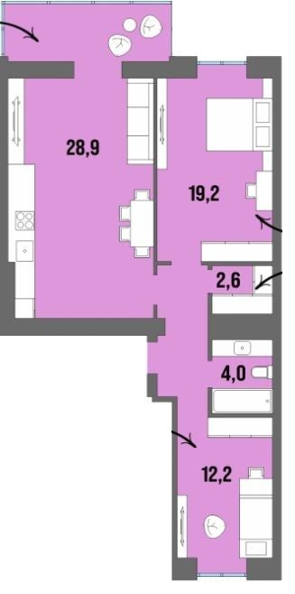 2-кімнатна 71.9 м² в ЖК Dream Town від 20 650 грн/м², Луцьк