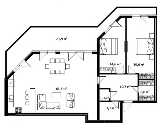 3-комнатная 108 м² в ЖК Green Land от 30 050 грн/м², Ужгород