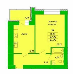 1-комнатная 46.05 м² в ЖК на ул. Пушкаревская, 22Д от 18 800 грн/м², Полтава