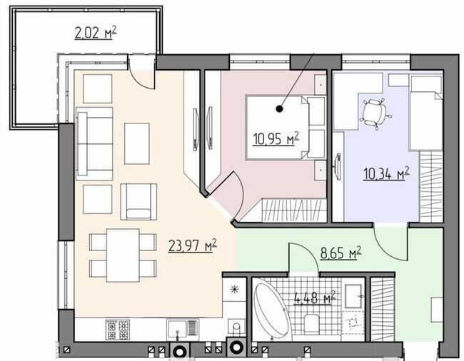 2-комнатная 60.41 м² в ЖК Perfect house от 21 850 грн/м², Ровно